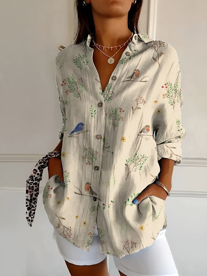 Maia – Floral Print Blouse with Relaxed Fit