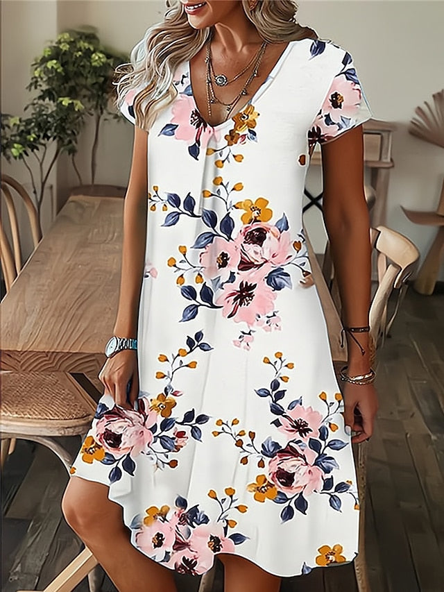 Amala – Floral V-Neck Mini Dress