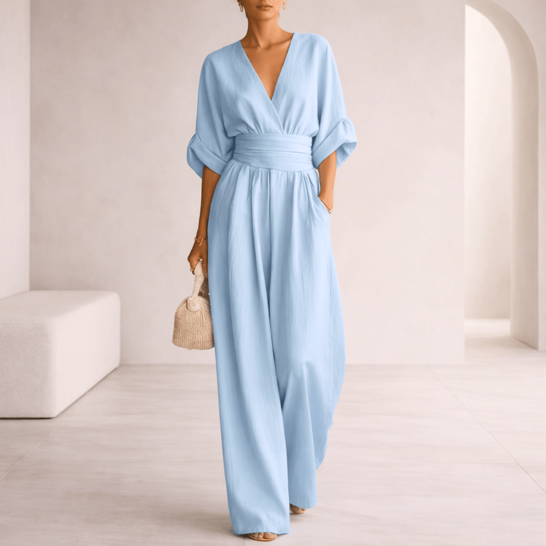 Eloise | Essential V-Neck Wide-Leg Jumpsuit