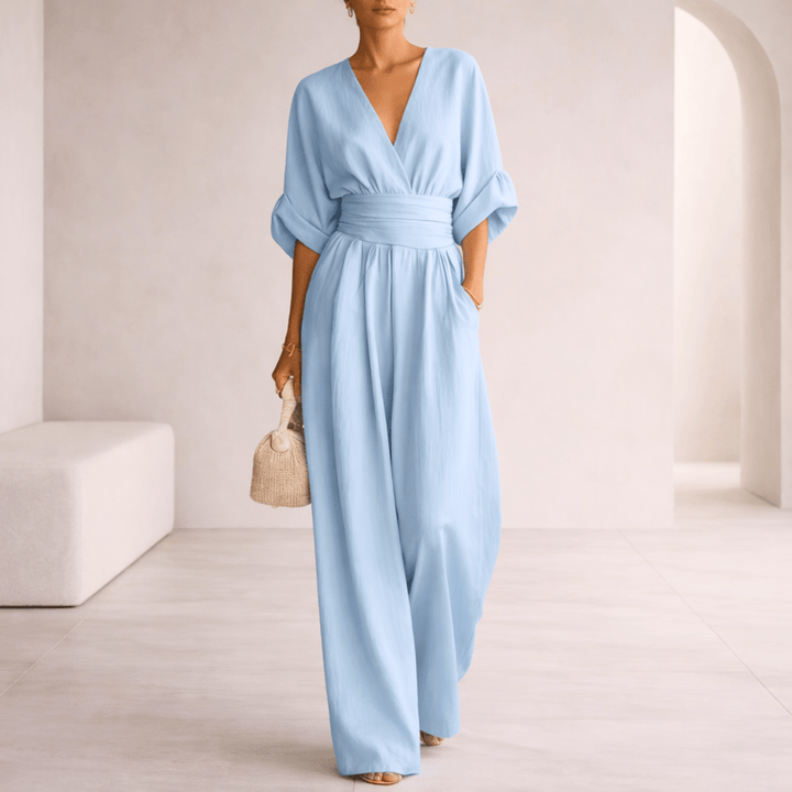 Eloise | Essential V-Neck Wide-Leg Jumpsuit
