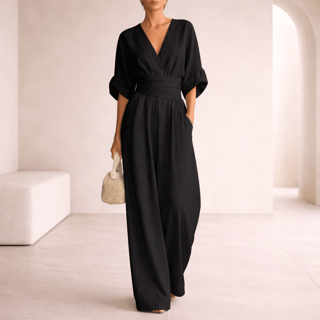 Eloise | Essential V-Neck Wide-Leg Jumpsuit