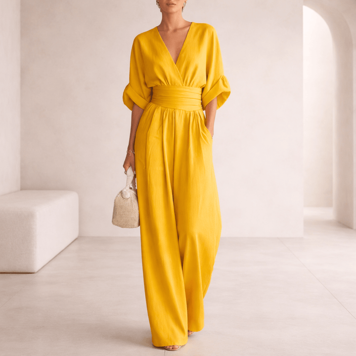 Eloise | Essential V-Neck Wide-Leg Jumpsuit