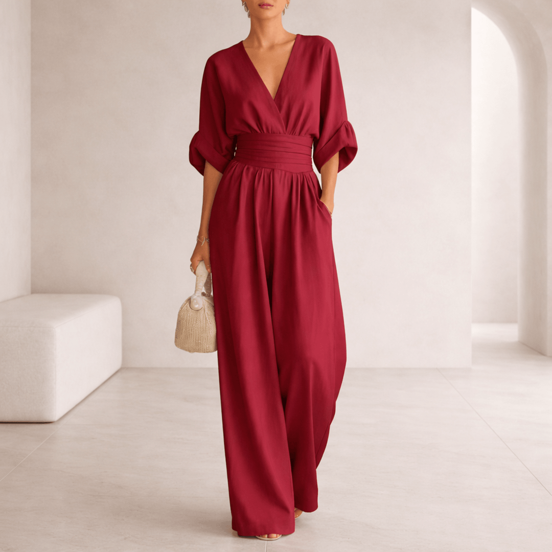 Eloise | Essential V-Neck Wide-Leg Jumpsuit