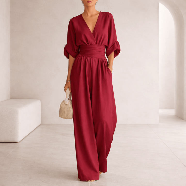 Eloise | Essential V-Neck Wide-Leg Jumpsuit