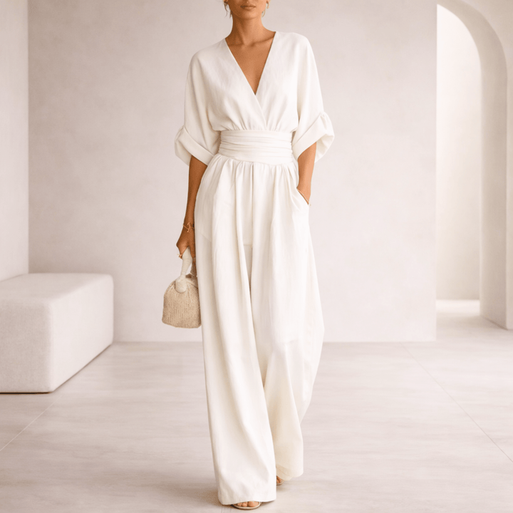 Eloise | Essential V-Neck Wide-Leg Jumpsuit