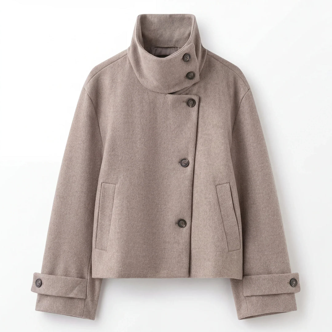 Rhoda | Stand Collar Asymmetric Jacket