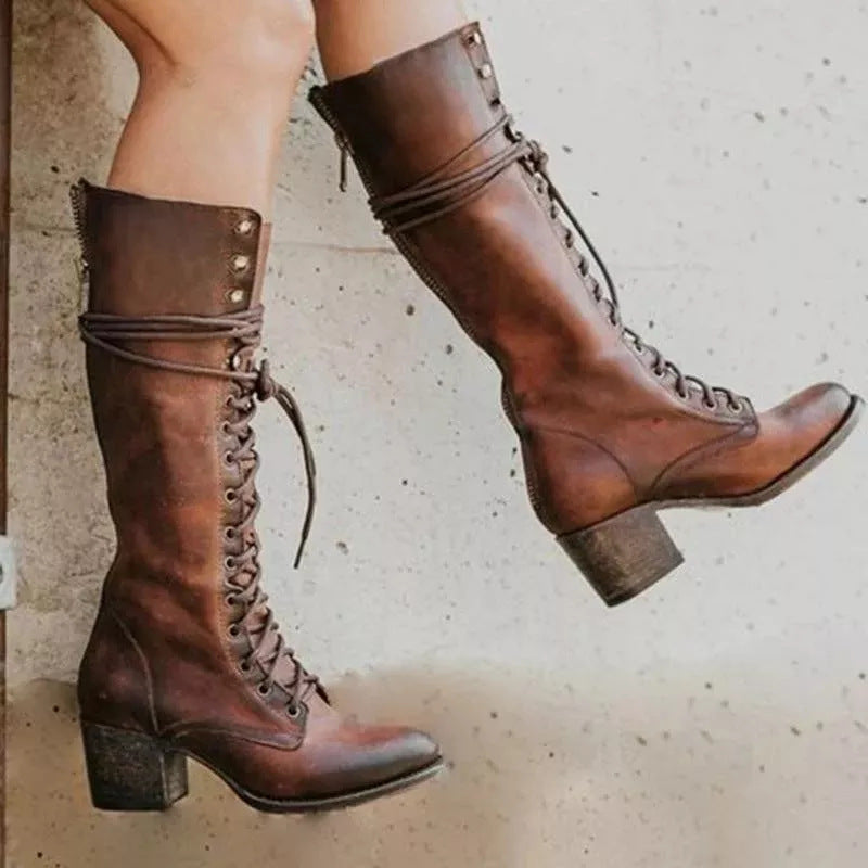 Tessa | Orthopedic Lace-Up Leather Boots