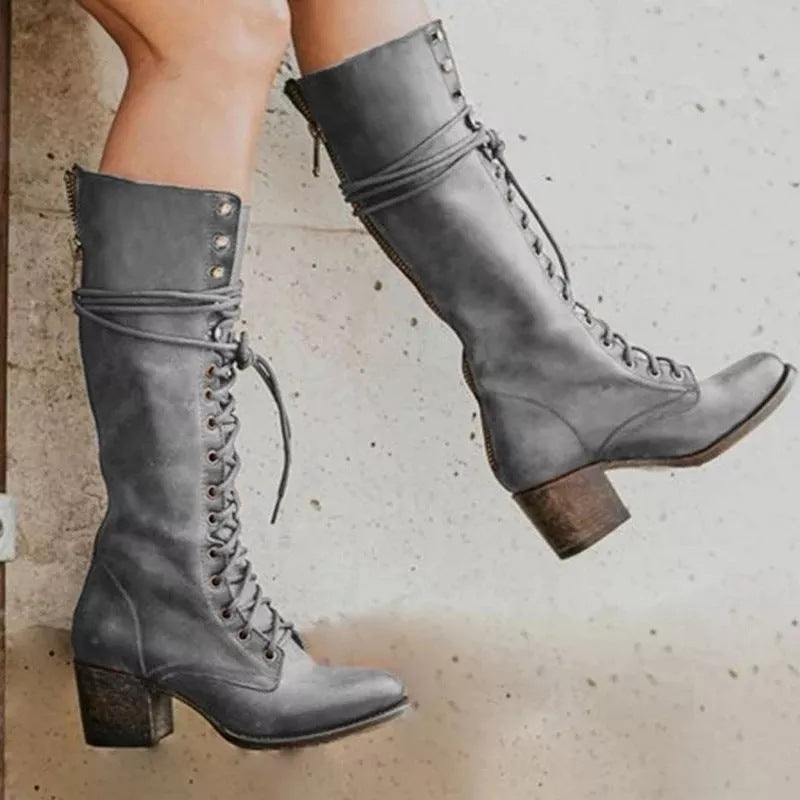 Tessa | Orthopedic Lace-Up Leather Boots