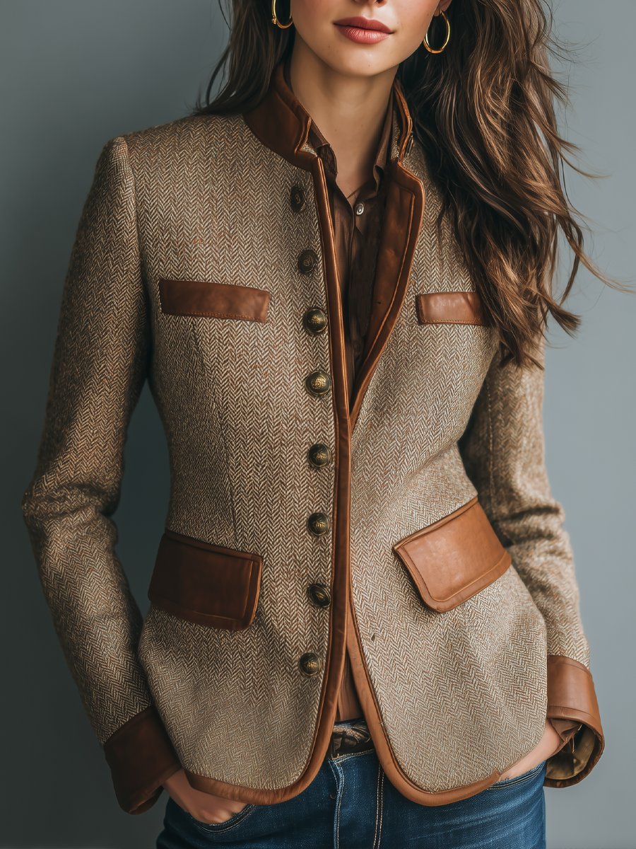 Sophia | Vintage Tweed Button-Front Jacket