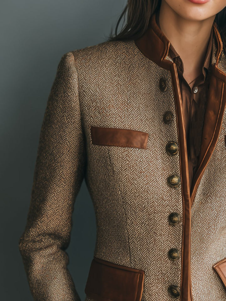 Sophia | Vintage Tweed Button-Front Jacket