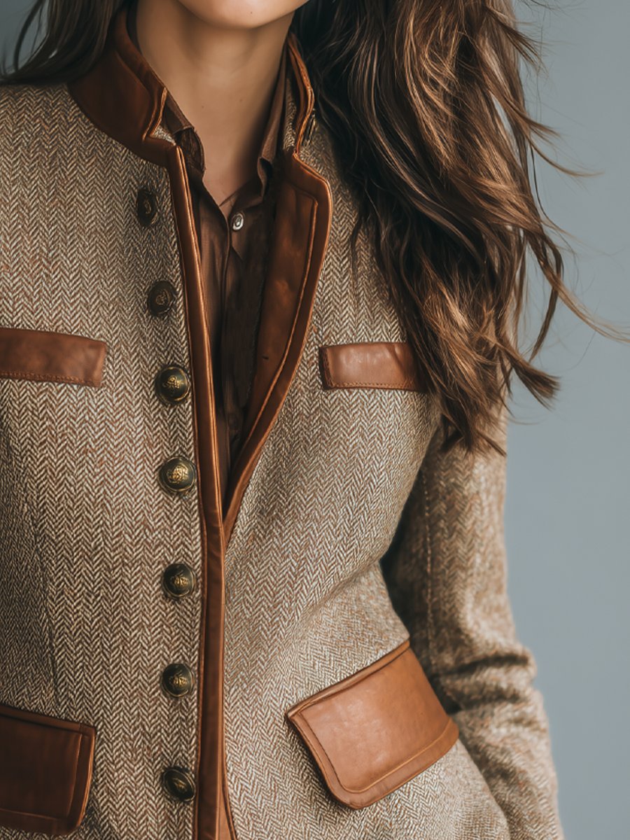 Sophia | Vintage Tweed Button-Front Jacket