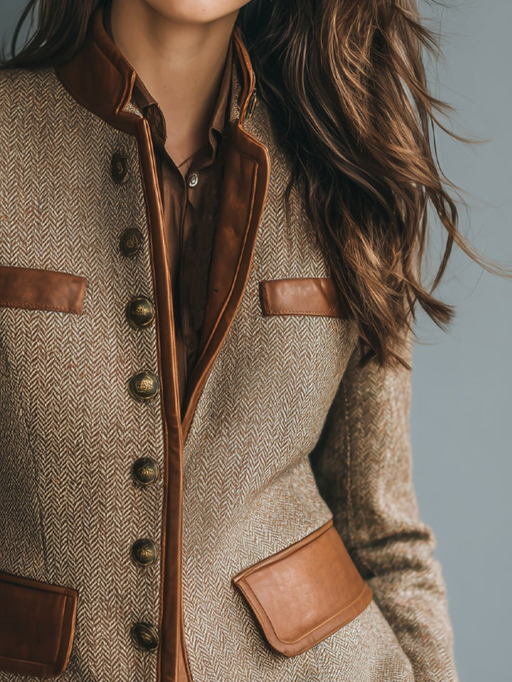 Sophia | Vintage Tweed Button-Front Jacket