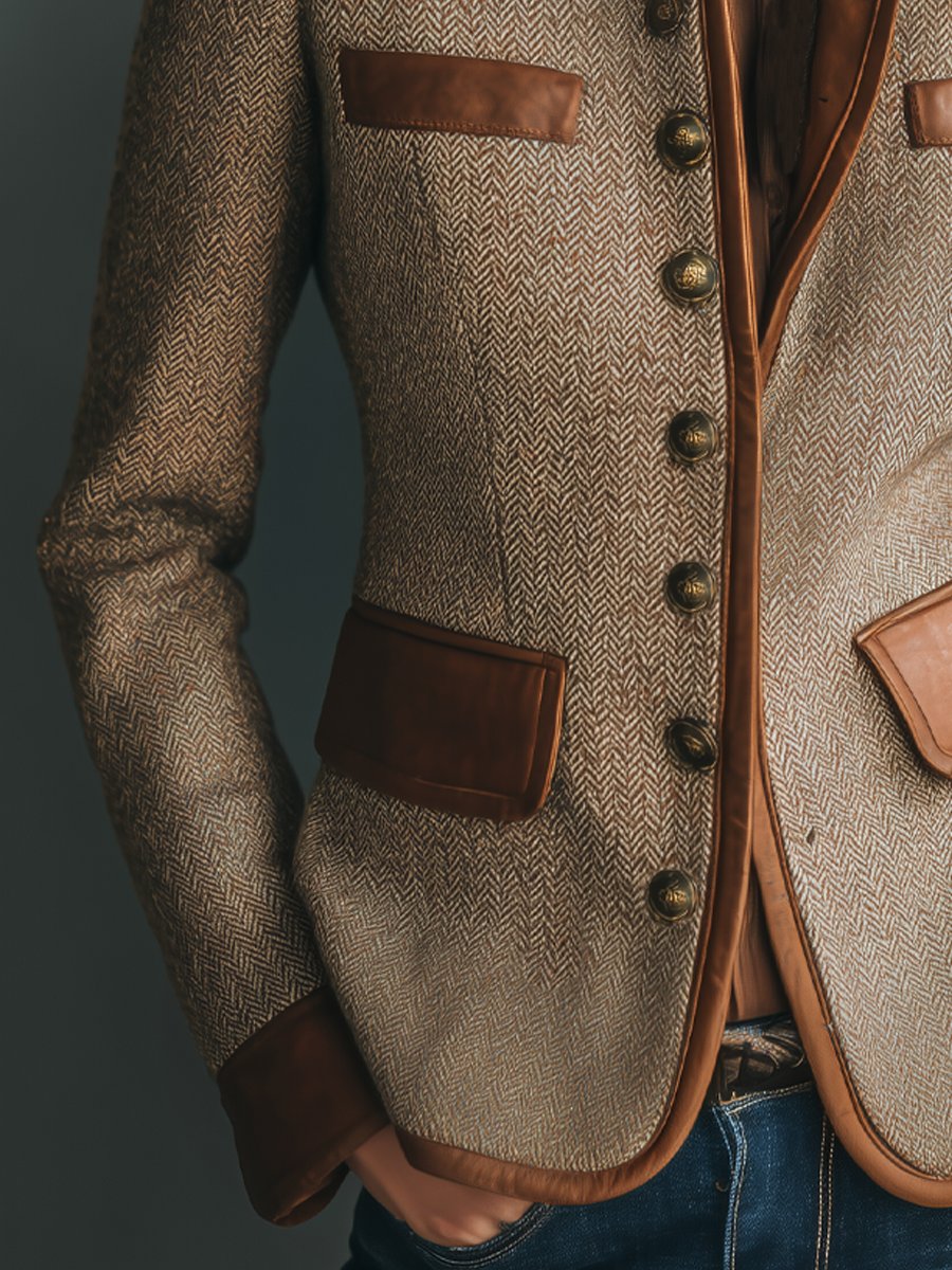 Sophia | Vintage Tweed Button-Front Jacket